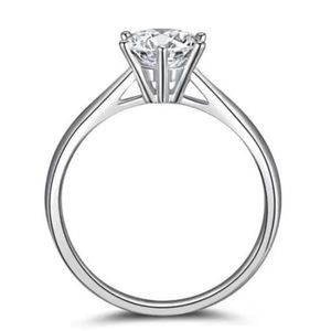Solid Sterling Silver 925  Moissanite Ring
